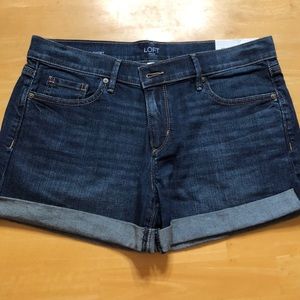 LOFT denim roll shorts. NWT. Size 8